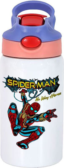 Koupakoupa Ανοξείδωτο Παιδικό Παγούρι Spiderman με Καλαμάκι Ροζ 350ml
