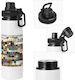 Koupakoupa Kids Water Bottle Minecraft Aluminium with Screw Cap Non Spill 850ml