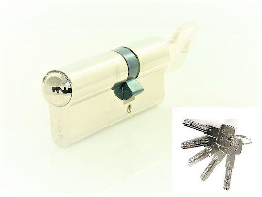 Gevy Zylinderschloss Sicherheits 80mm (30-50) mit 5 Schlüssel Silber
