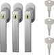 Abus FG210 Κλειδαριά Συρόμενων Αλουμινίου Ασημί με Κλειδί