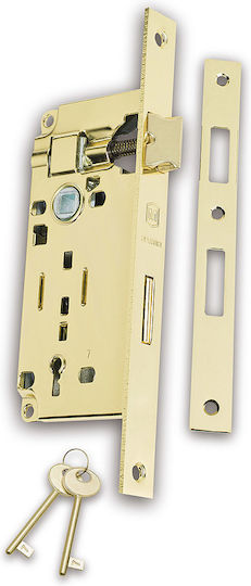 Martin Recessed Lock Mesoportas with Cylinder and Center 25mm Gold Right
