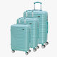 Bartuggi Travel Suitcases Hard Green with 4 Wheels Set 3pcs