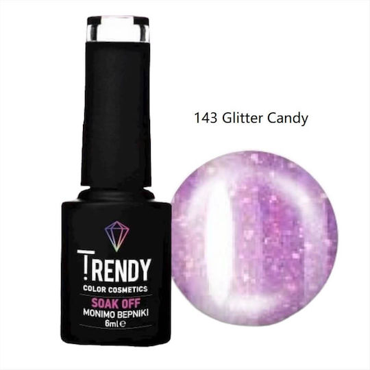 Trendy Color Cosmetics Semipermanent Lac de Unghii 143 cu Glitter 6ml 1buc