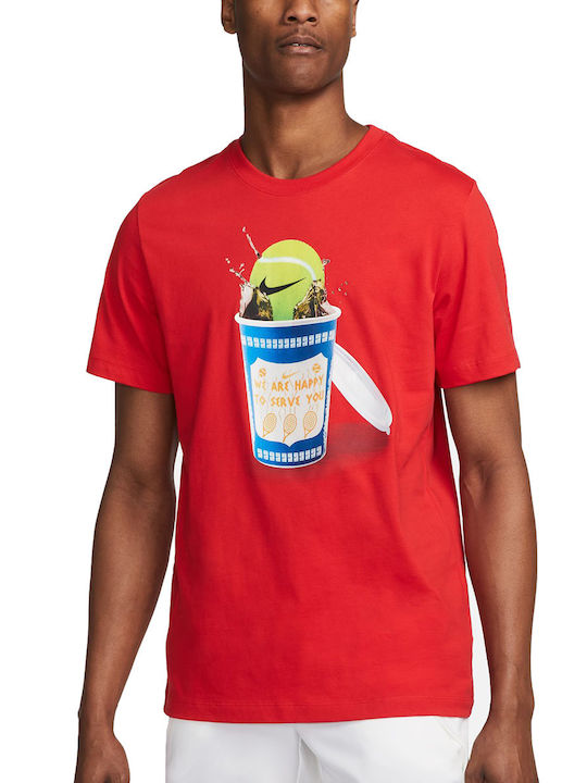 Nike Tennis T-Shirt FJ1500-657 Men's Red Blouse