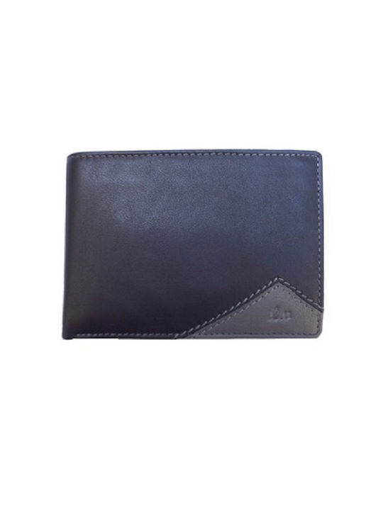 Luxus Men's Leather Wallet Black/Grey