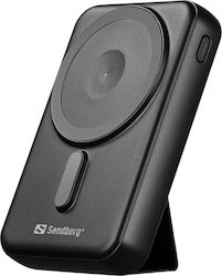 Sandberg Mag Wireless MagSafe Power Bank 10000mAh 22.5W με Θύρα USB-A και Θύρα USB-C Μαύρο
