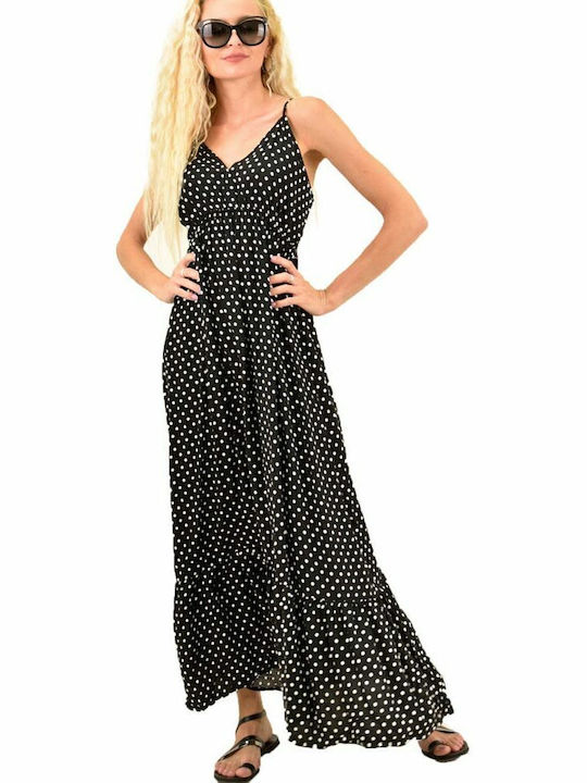 Rochii De Vară Pentru Femei Maxi Rochie Cu Volane Neagră
