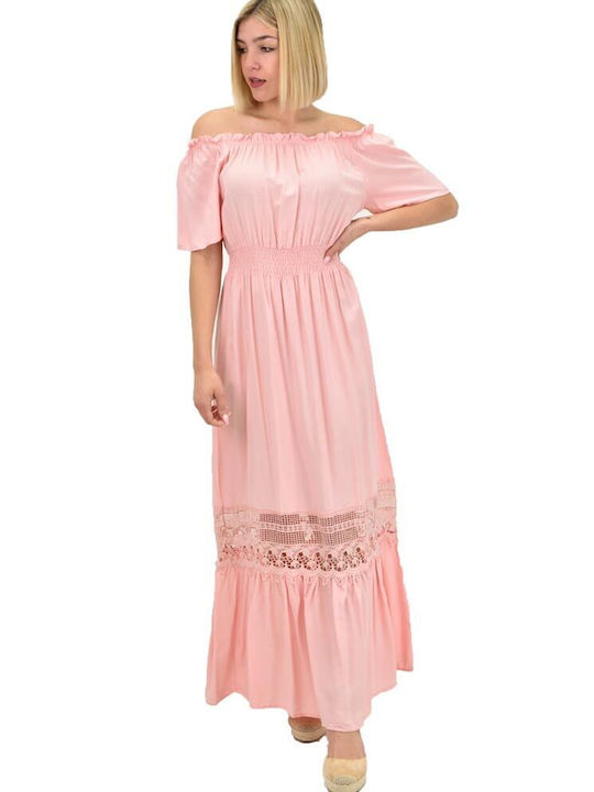 Potre Sommer Maxi Kleid Rosa