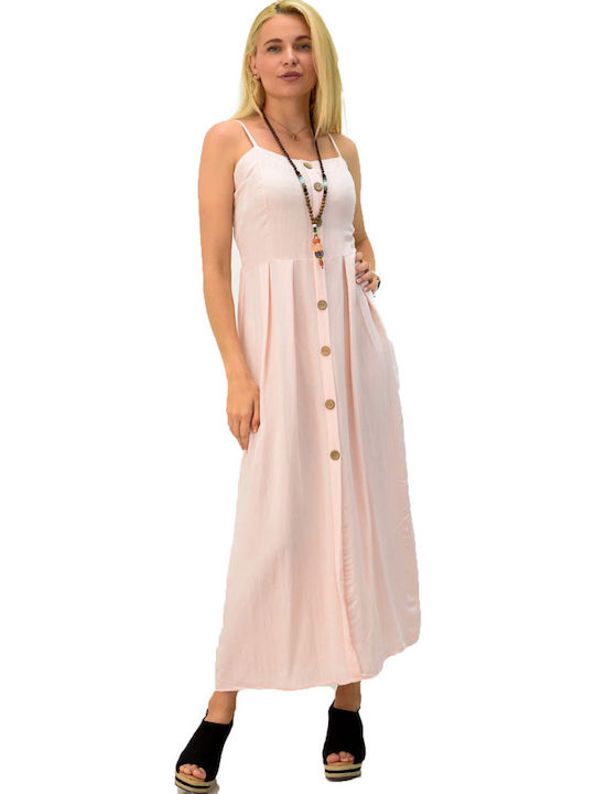 Potre Sommer Maxi Hemdkleid Kleid Rosa