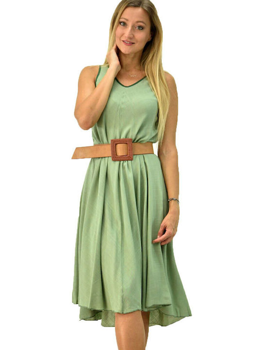 Potre Summer Midi Dress Green