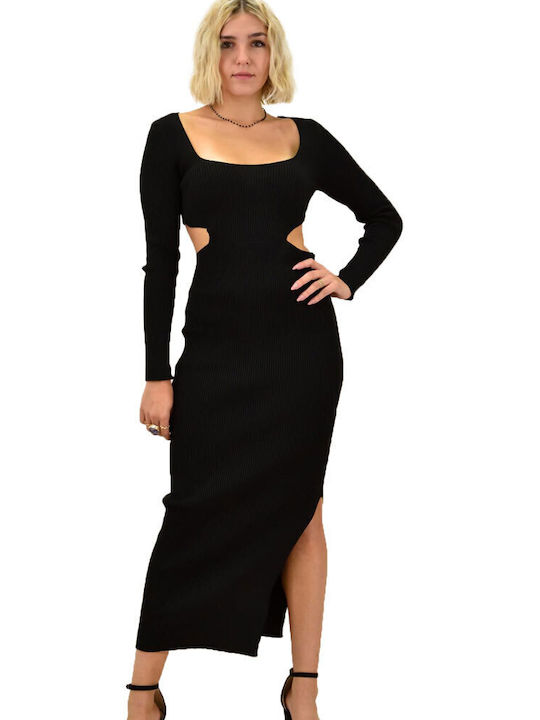 Potre Maxi Evening Dress Open Back Black