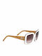 Dolce & Gabbana Women's Sunglasses with White Plastic Frame and Brown Gradient Lens DG4047 90113