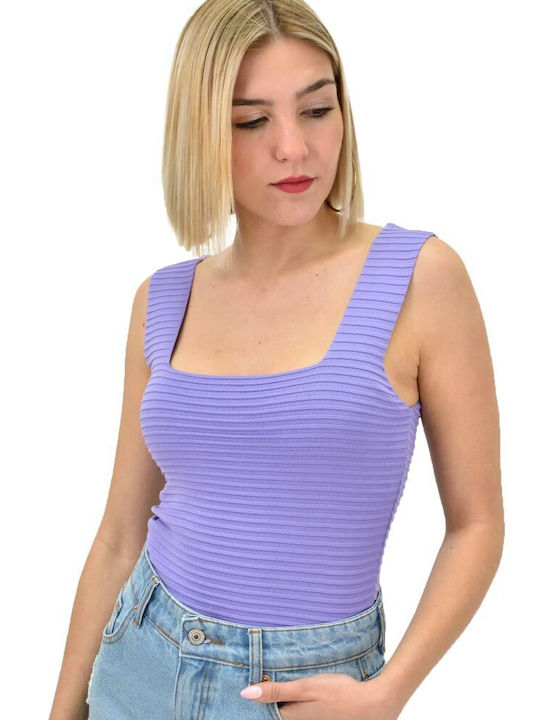 Potre Damen Sommer Bluse Ärmellos Flieder