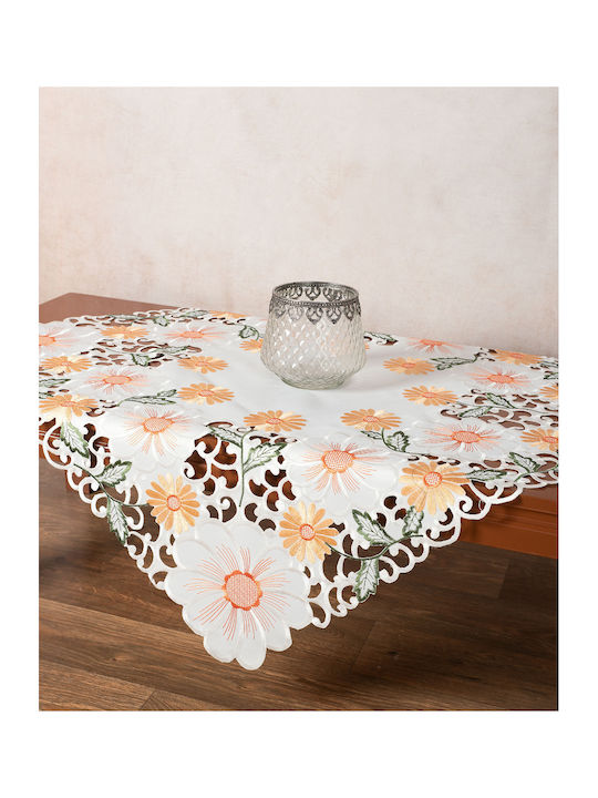 Silk Fashion Καρέ Τραπεζομάντηλο Κοφτό Πορτοκαλί 60x60εκ.