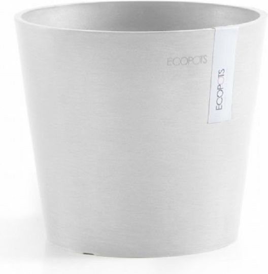 Ecopots Amsterdam Mini Γλάστρα Πλαστική Λευκή 17x17x15εκ.