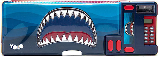 Yolo Shark Pencil Case Blue