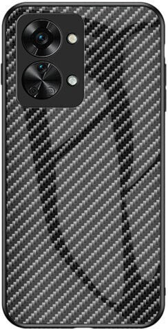5G Umschlag Rückseite Silikon / Gehärtetes Glas Schwarz (OnePlus Nord 2T)