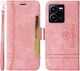 Leather Wallet Synthetic Leather Pink (Vivo Y22S / Y35)
