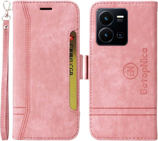 Leather Wallet Synthetic Leather Pink (Vivo Y22S / Y35)