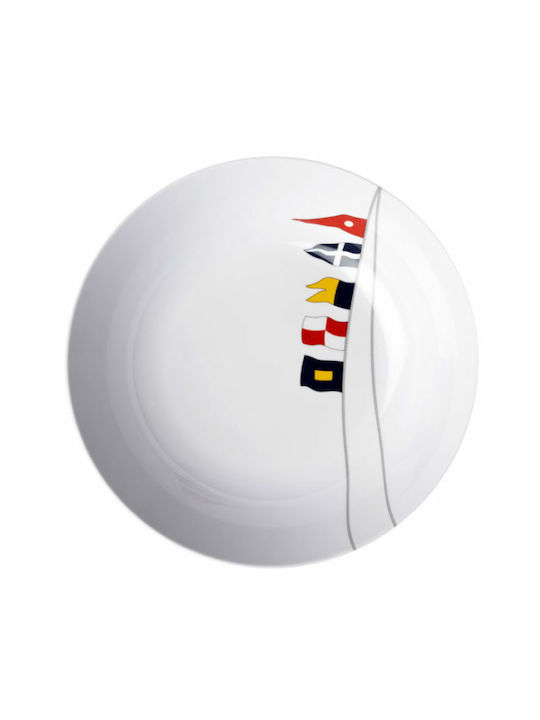 Marine Business Regata Serving Plate Deep from Melamine White 20cm 6 Pieces