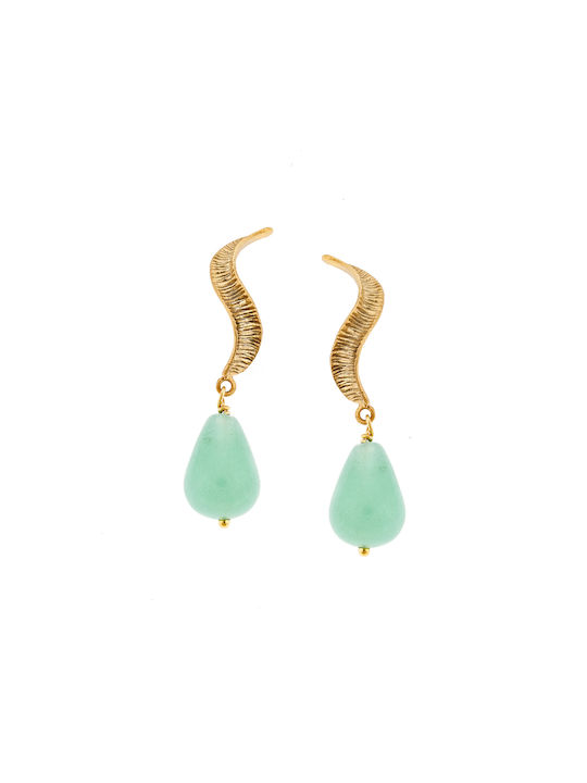 Gold plated earrings with semi precious stones