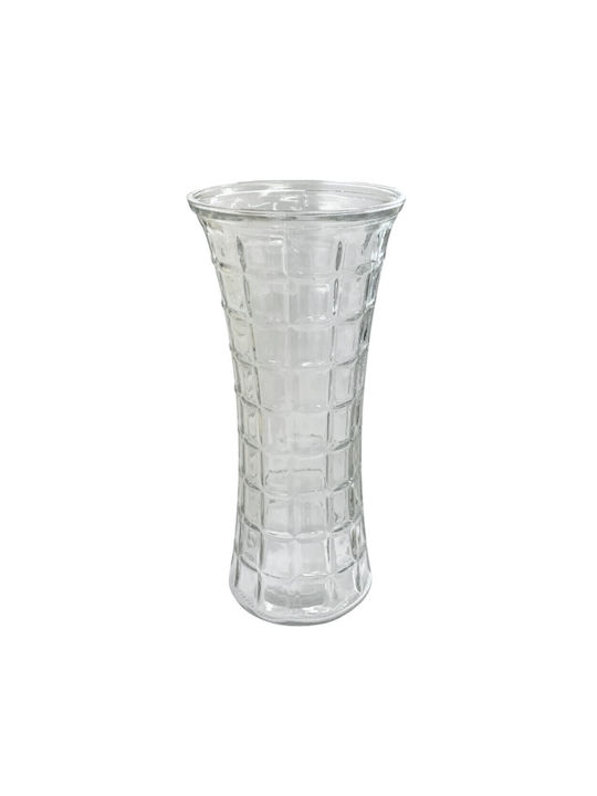 Gift Decor Διακοσμητικό Βάζο Γυάλινο Διάφανο Φ14.1xΥ29.3cm