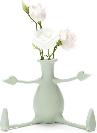 Peleg Design Пластмасово Ваза Florino Бяла 6.7x3.5xВ24.5см