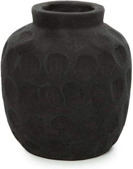 Bazar Bizar Βάζο Πήλινο Μαύρο Φ13xΥ14cm
