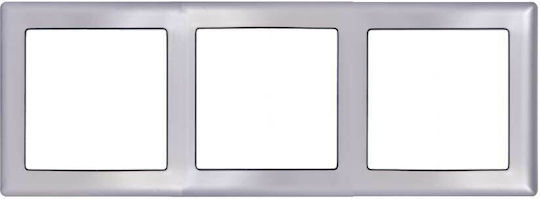 Mutlusan Daria Switch Frame 3 Positions Horizontal Installation in Silver Color 6010393/Ο