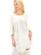 Potre Women's Summer Blouse Short Sleeve White