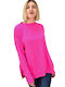 Potre Damen Langarm Pullover Fuchsie