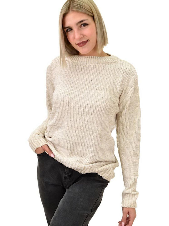 Potre Women's Long Sleeve Sweater Beige