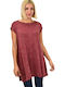 Women's Tunic Dress Sleeveless Burgundy