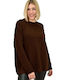 Potre Women's Long Sleeve Sweater Brown