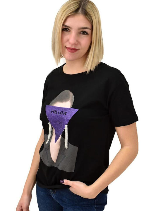 Potre Follow Damen T-Shirt Schwarz
