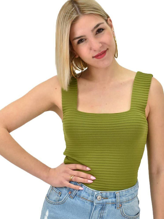 Potre Women's Summer Blouse Sleeveless Green