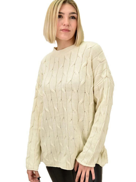 Potre Damen Langarm Pullover Beige