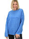 Potre Women's Long Sleeve Sweater Blue