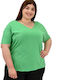 Potre Women's T-shirt with V Neckline Green