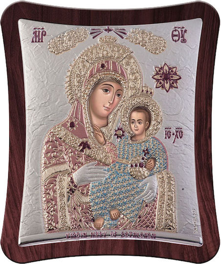 Slevori Silver Panagia Bethlehem Icon 21x25cm