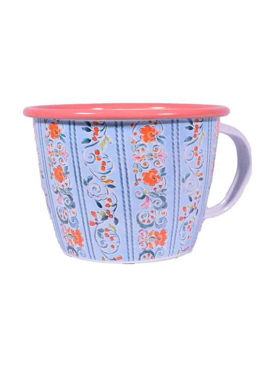 SP Souliotis Blumige Metallische Tasse Blau