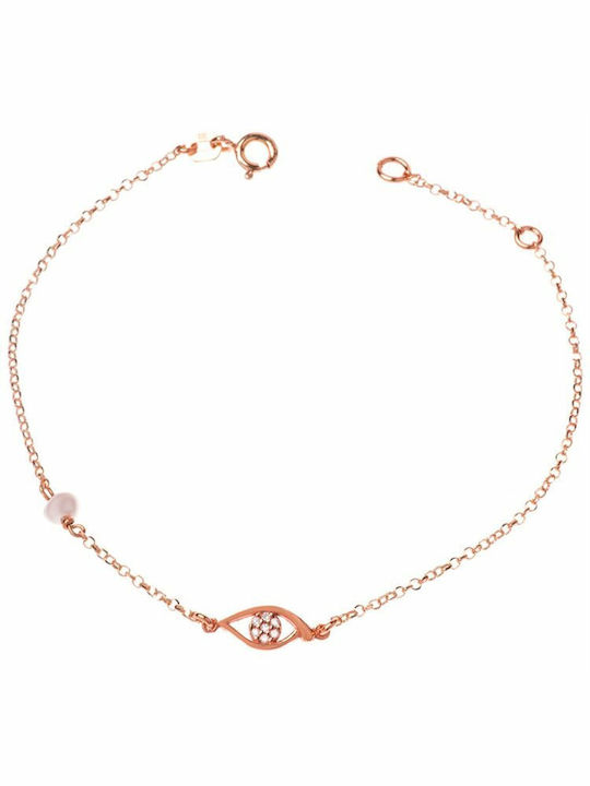 Paraxenies Bracelet Chain with design Eye made of Silver Gold Plated