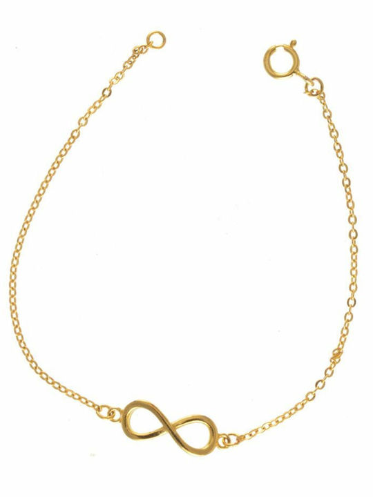 Paraxenies Bracelet Chain with design Infinity made of Silver Gold Plated