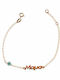 Paraxenies Women's Bracelet Chain with design Mum made of Silver Gold Plated