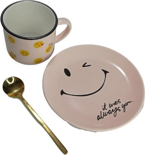 Smile Tasse aus Porzellan Rosa 200ml 1Stück