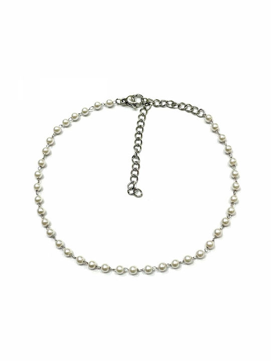 Tatu Moyo Bracelet Anklet made of Steel with Pearls