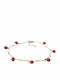 Tatu Moyo Gold Plated Anklet Red