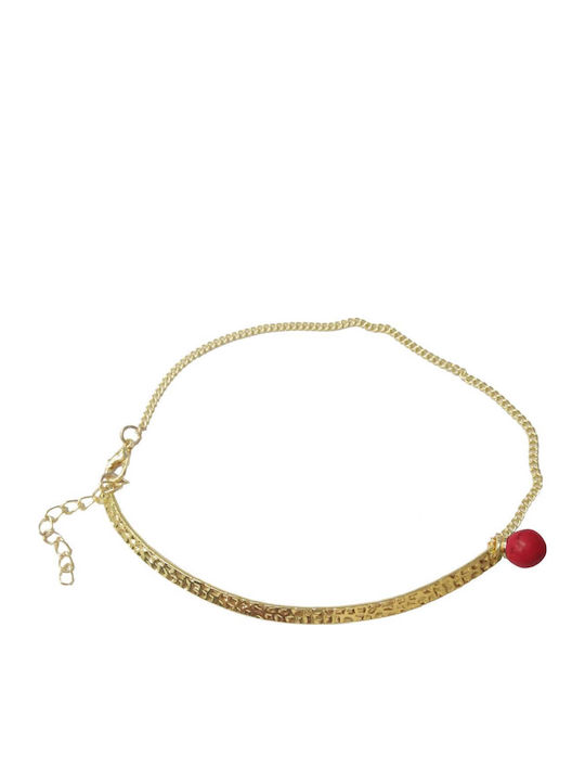 Tatu Moyo Vergoldete Fußarmband Rote