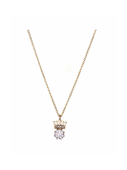 Paraxenies Halskette mit Design Tiara aus Vergoldet Silber mit Zirkonia