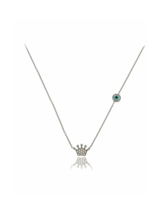 Paraxenies Halskette mit Design Tiara aus Weißgold 14K